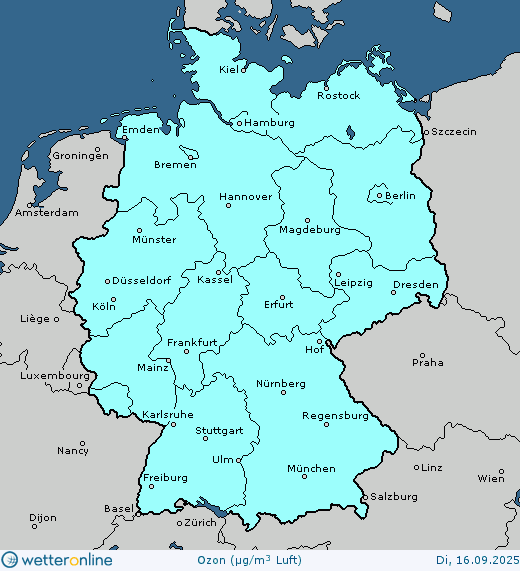 Vorhersagekarte Luftqualität