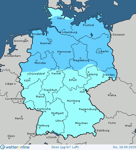 Vorhersagekarte Luftqualität