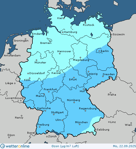 Vorhersagekarte Luftqualität