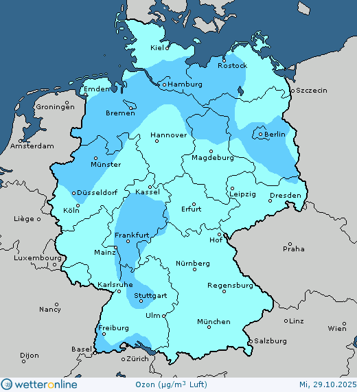Vorhersagekarte Luftqualität