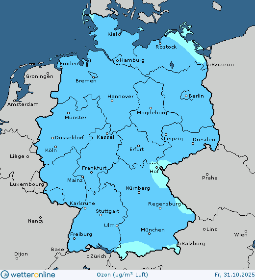 Vorhersagekarte Luftqualität