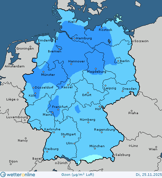 Vorhersagekarte Luftqualität