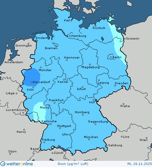 Vorhersagekarte Luftqualität