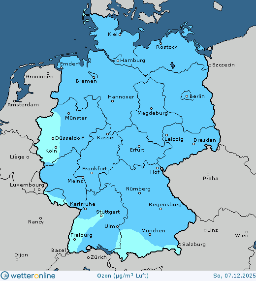 Vorhersagekarte Luftqualität