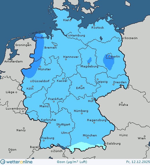 Vorhersagekarte Luftqualität