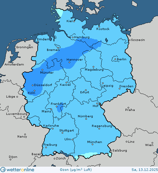 Vorhersagekarte Luftqualität