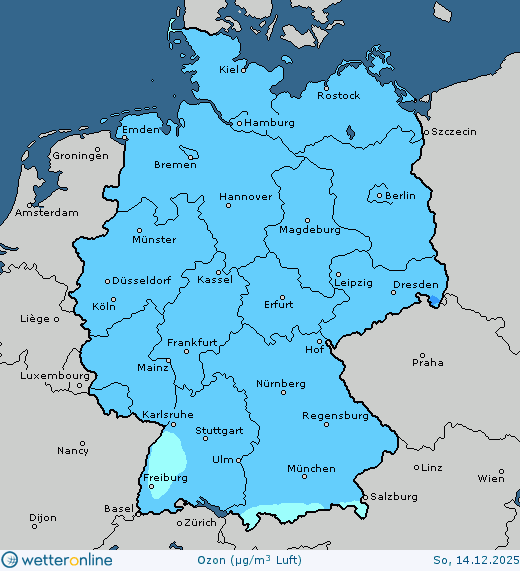 Vorhersagekarte Luftqualität