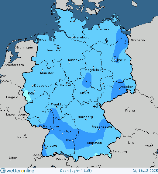 Vorhersagekarte Luftqualit&auml;t
