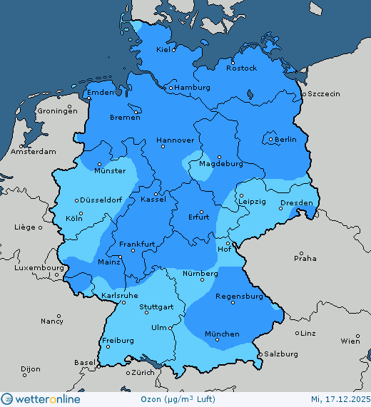 Vorhersagekarte Luftqualit&auml;t