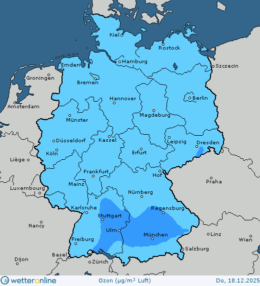 Vorhersagekarte Luftqualit&auml;t