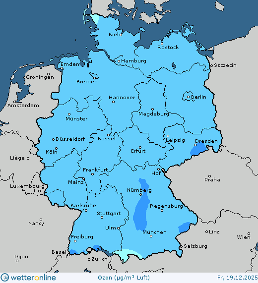 Vorhersagekarte Luftqualit&auml;t