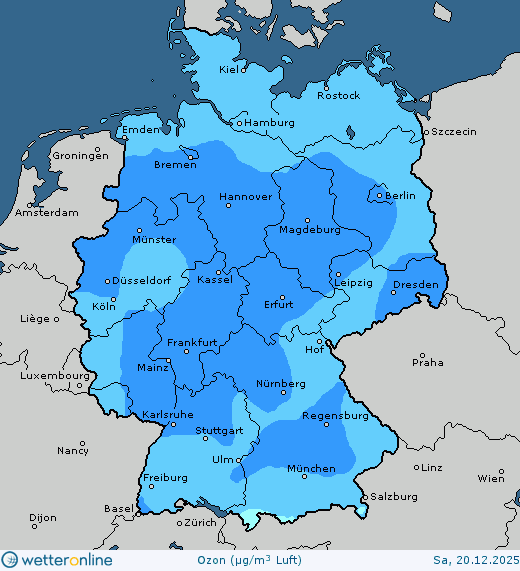 Vorhersagekarte Luftqualit&auml;t