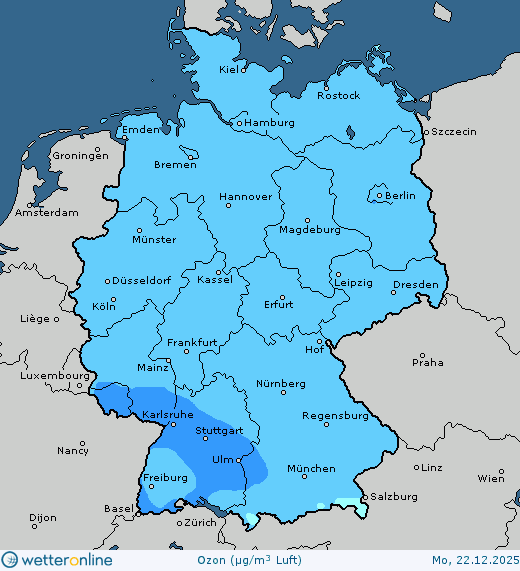 Vorhersagekarte Luftqualit&auml;t