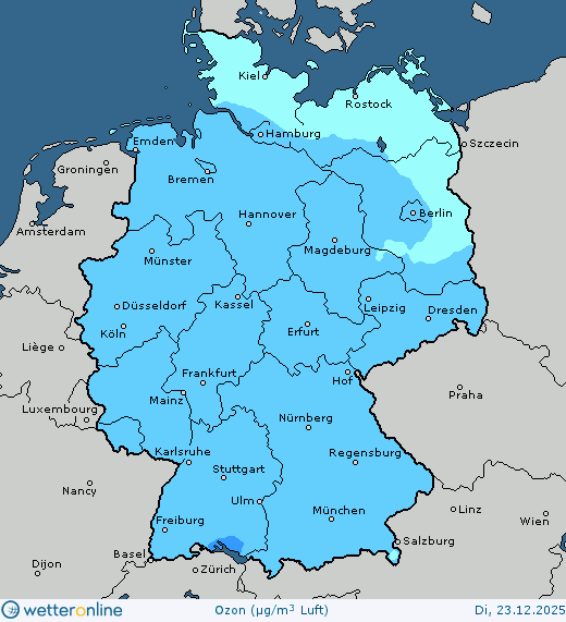 Vorhersagekarte Luftqualit&auml;t