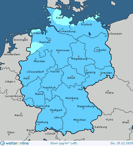 Vorhersagekarte Luftqualit&auml;t