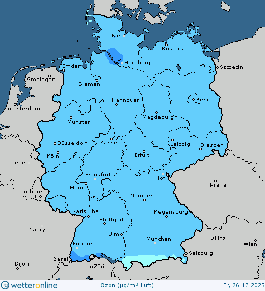 Vorhersagekarte Luftqualit&auml;t