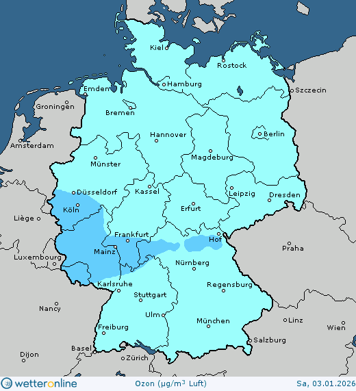 Vorhersagekarte Luftqualit&auml;t