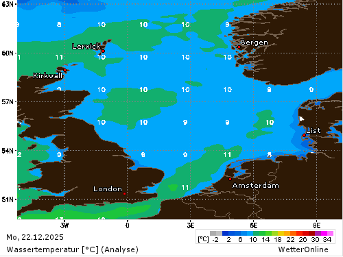 Wassertemperatur (°C) Mo, 22.12.