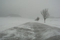 Starke Schneeverwehungen